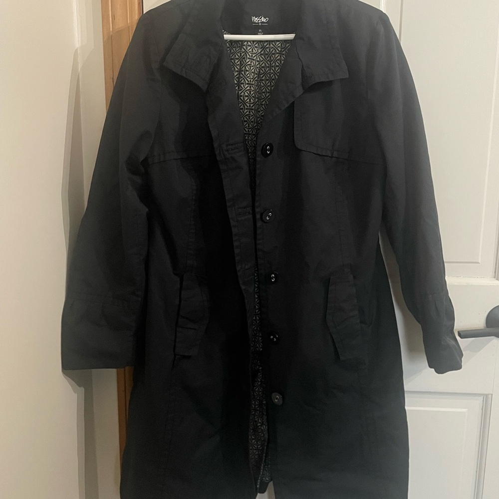 SOLD Mossimo Supply Co. Black Coat with Geometric Lining